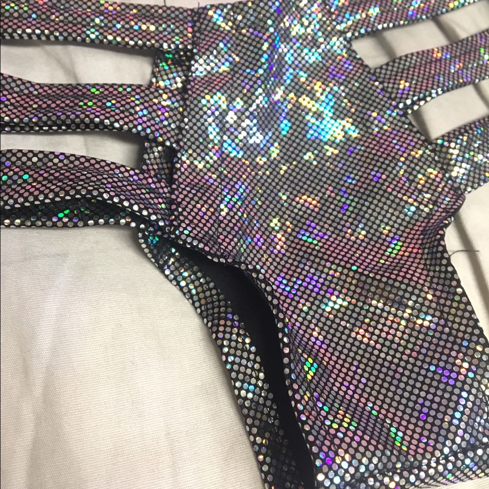 Hologram Micro cut out booty shorts - Picture 2 of 3